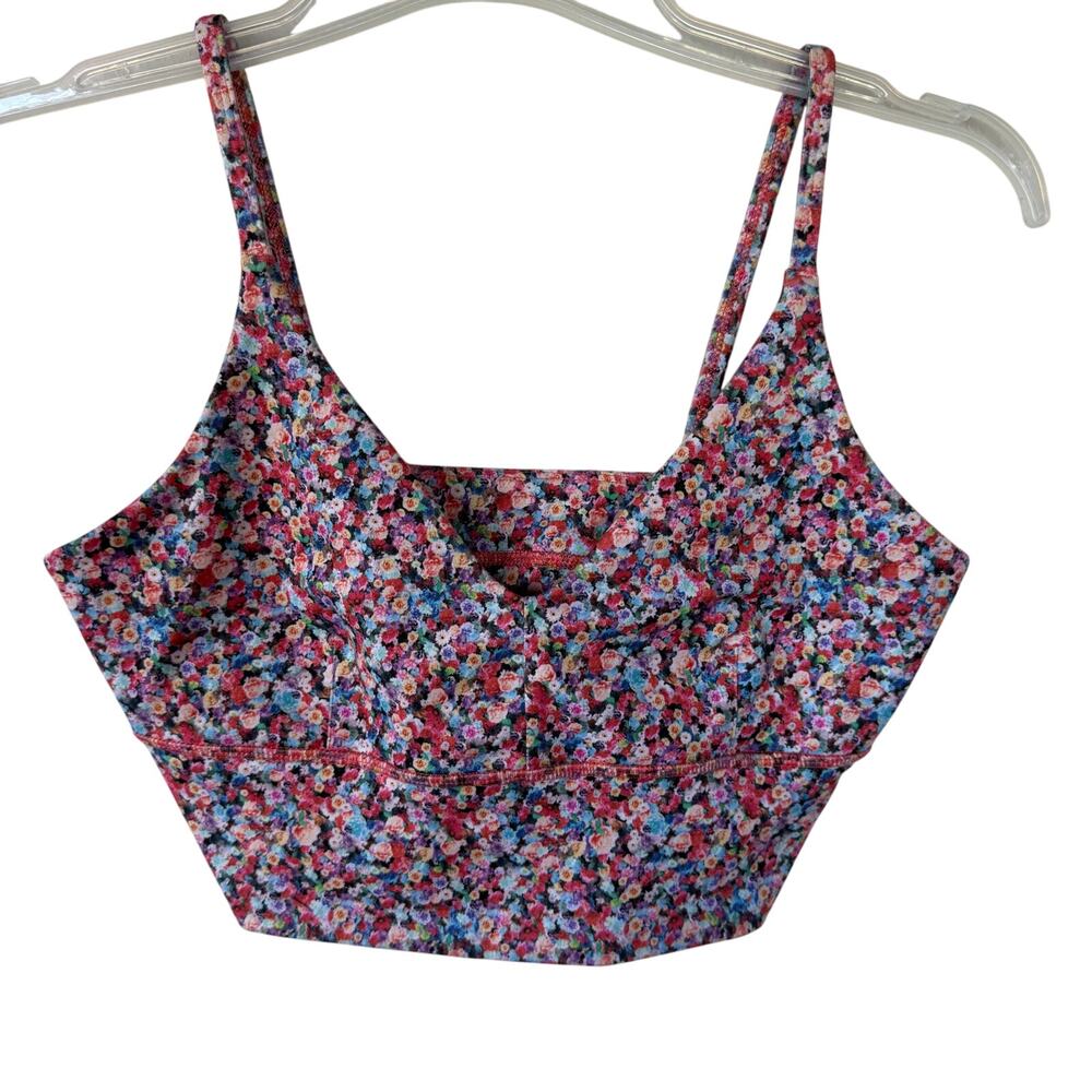 Lululemon Size S Cropped floral Tank yoga bra no padding